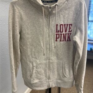 Victoria's Secret Gray Hoodie with Pink Accents